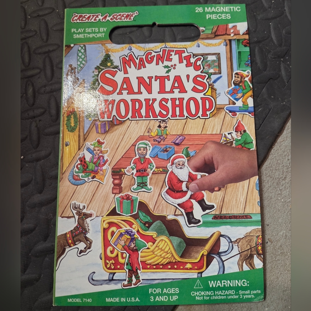 Vintage Smethport Magnetic Create-a-Scene Santa's Workshop Playset